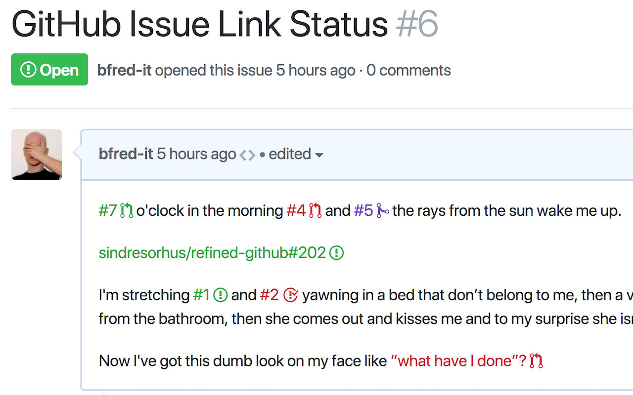 GitHub Issue Link Status截图1