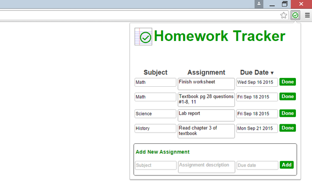 Homework Tracker截图1