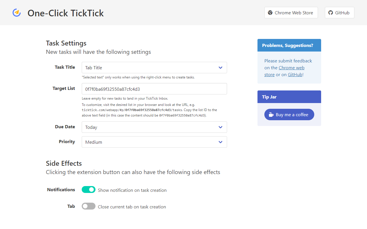 One-Click TickTick截图2