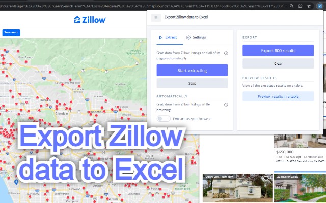 Export Zillow data to Excel截图3