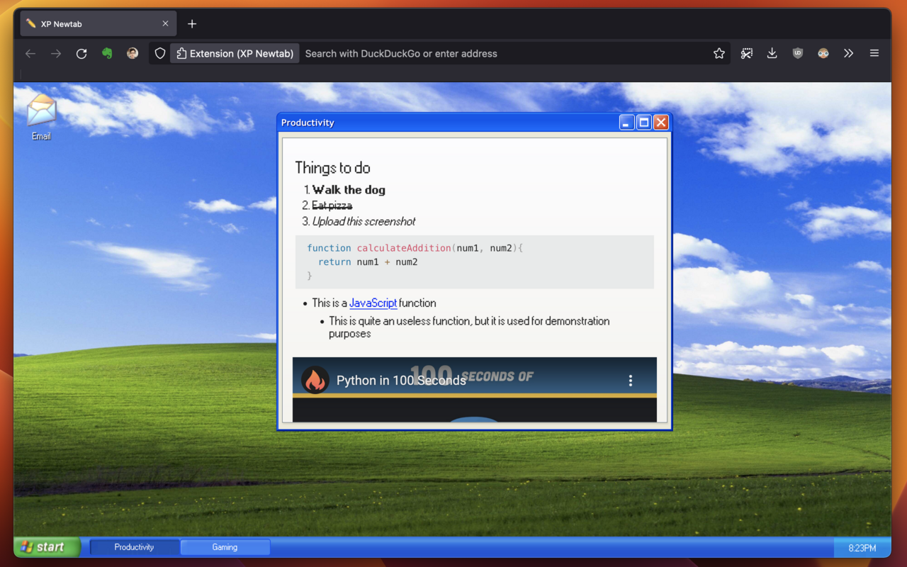 XP Newtab截图3