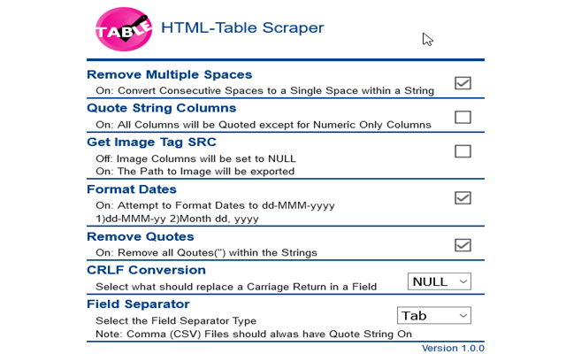 HTML-Table Scraper截图3