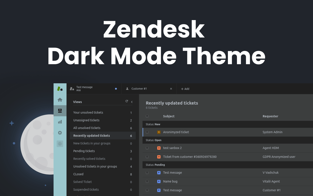 Zendesk Dark Mode Theme截图2