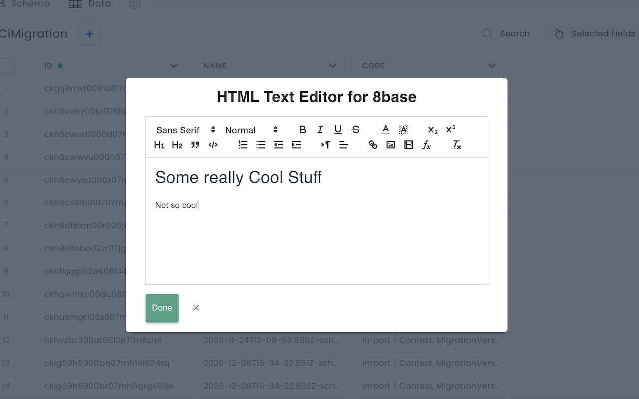 HTML Text Editor for 8base.com截图5