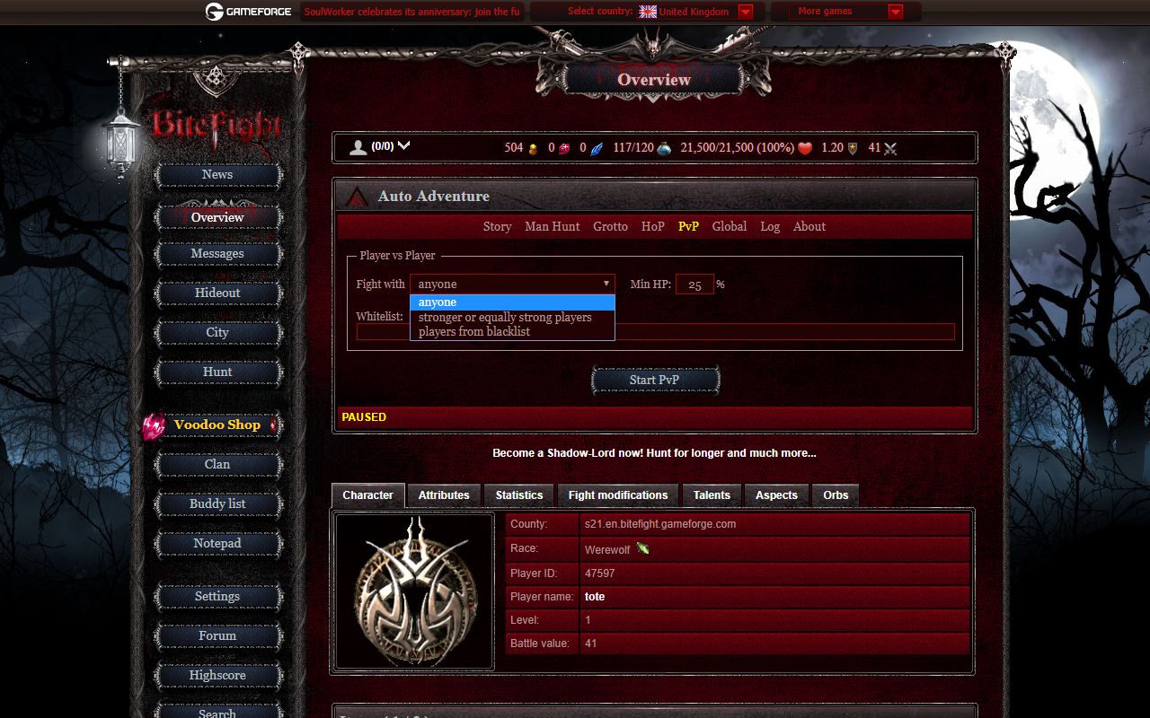BiteFight Auto Adventure截图4