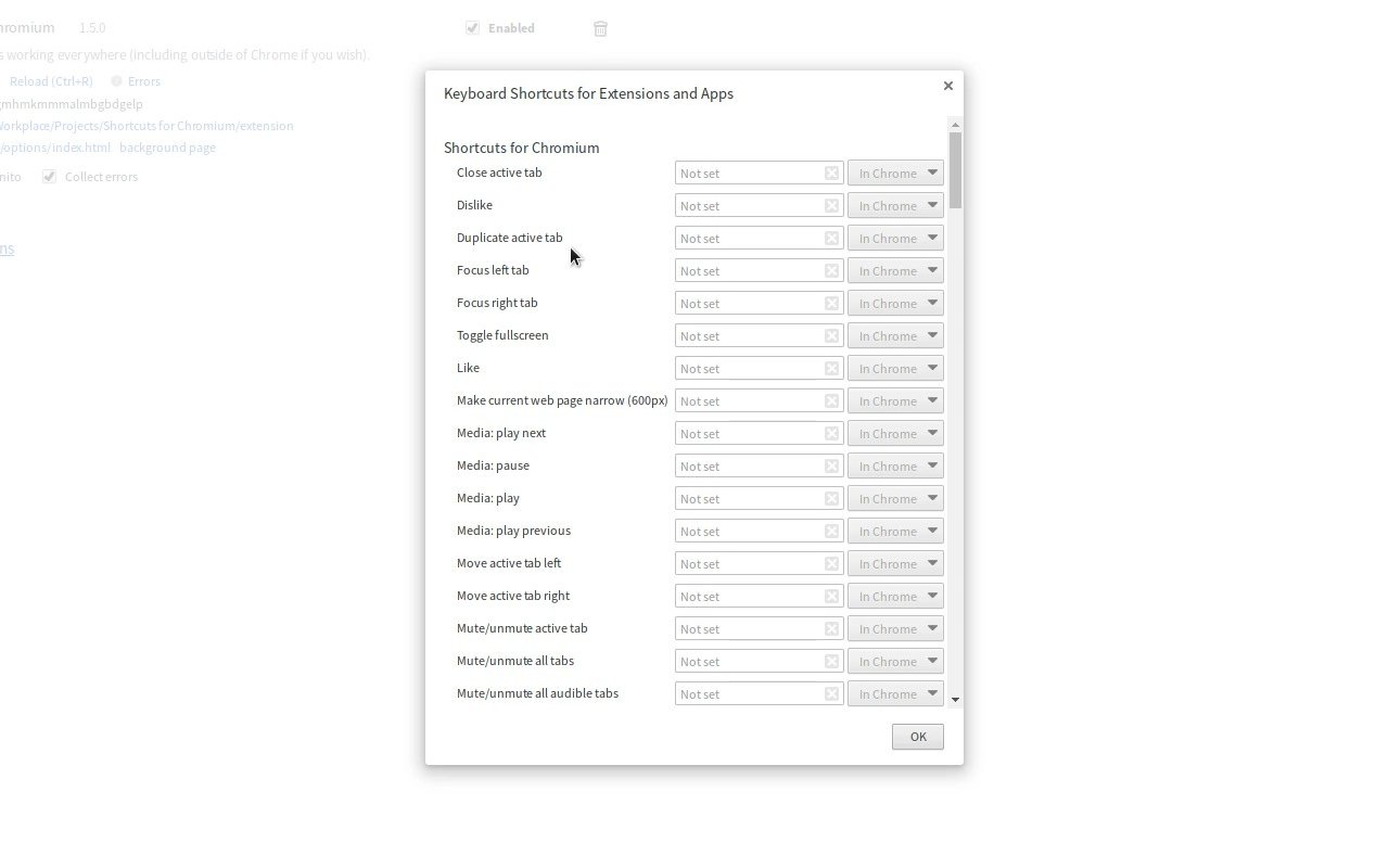 Shortcuts for Chromium截图2