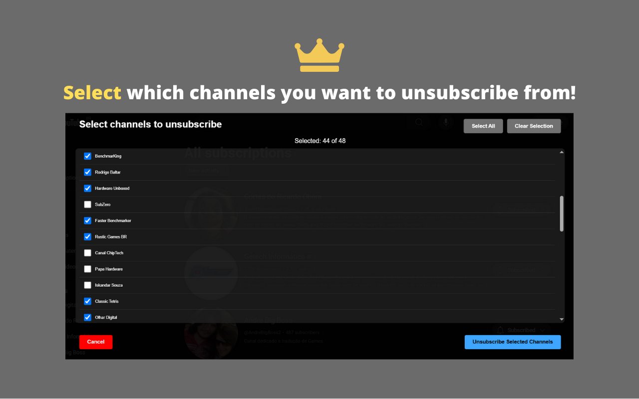 Unsubscriby for Youtube截图1