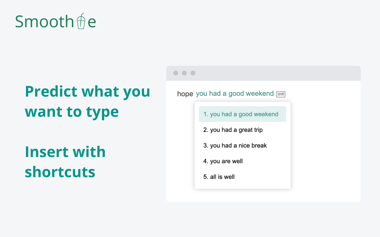 Smoothie: Type Faster on Any Website截图3