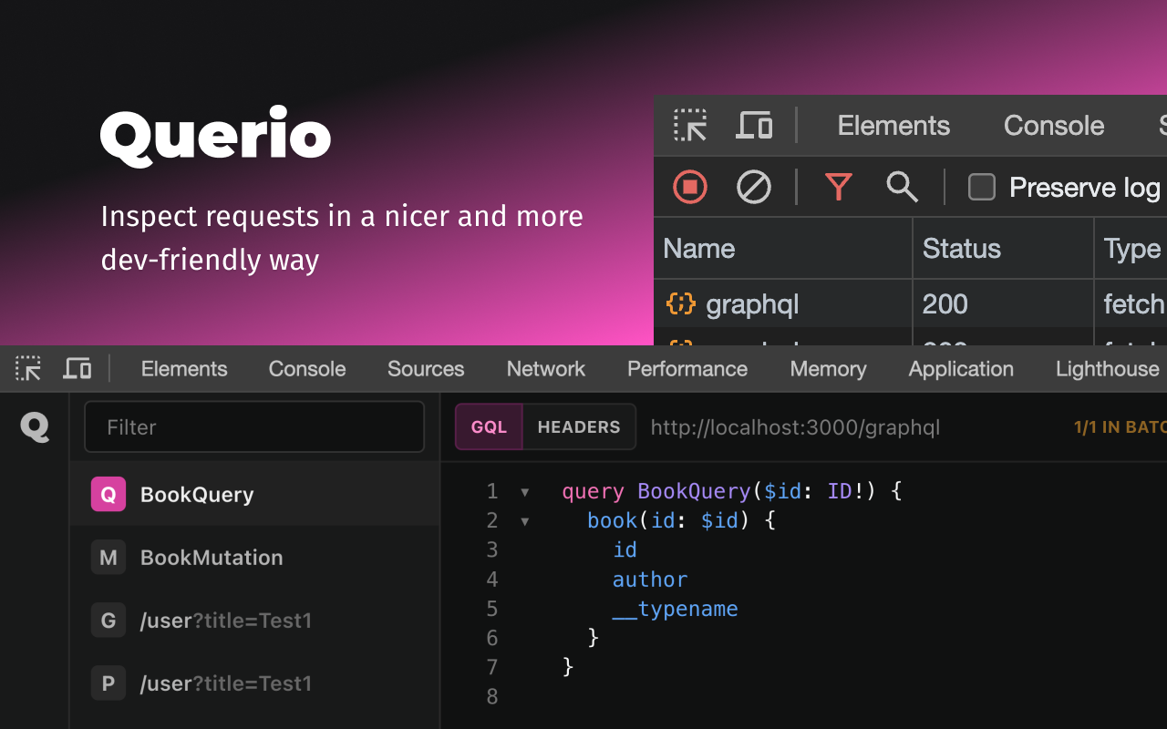 Querio - GraphQL and HTTP requests inspector截图3