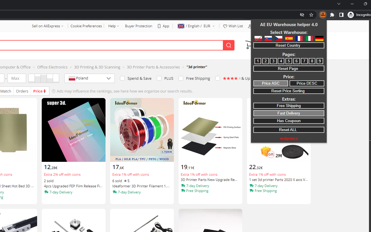 Aliexpress Europe extension截图1