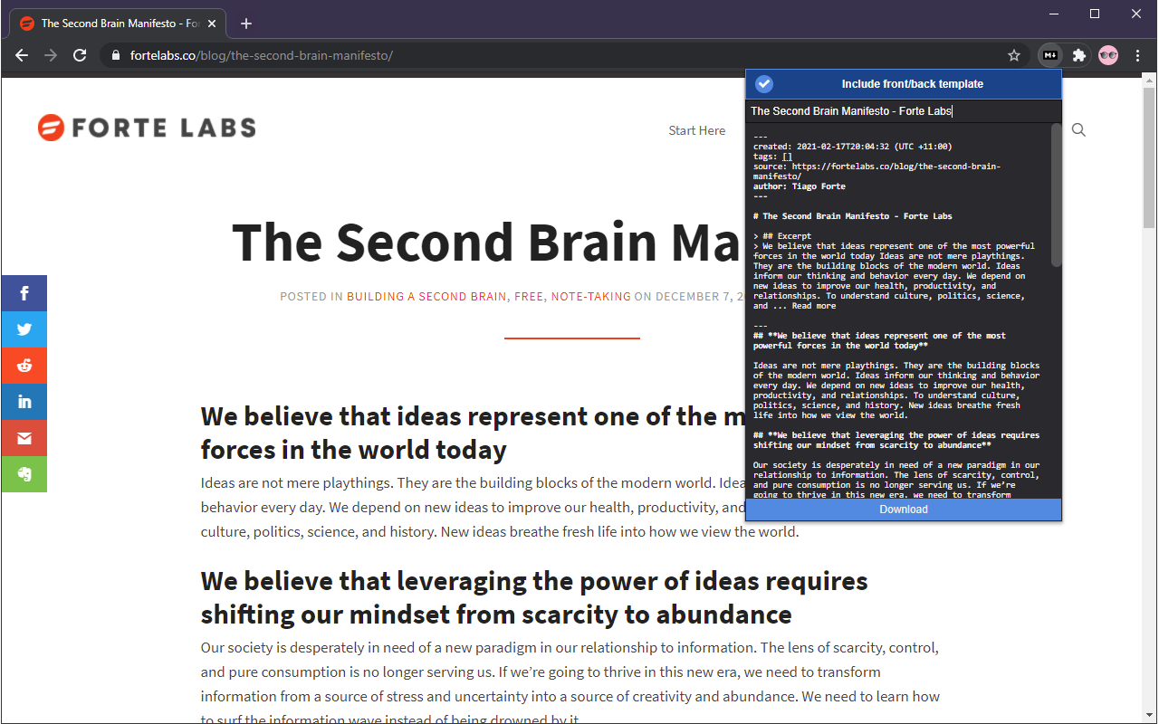 MarkDownload - Markdown Web Clipper截图3