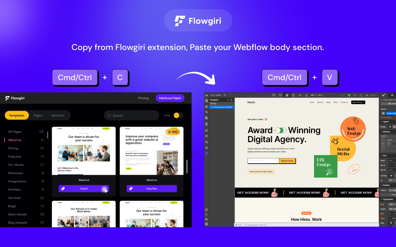 Flowgiri - Webflow chrome extension截图1