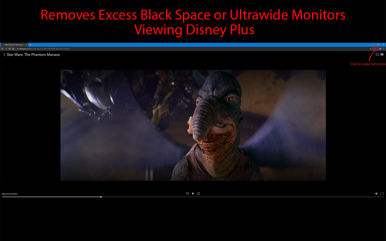Disney Plus Ultrawide Fullscreen Support截图3