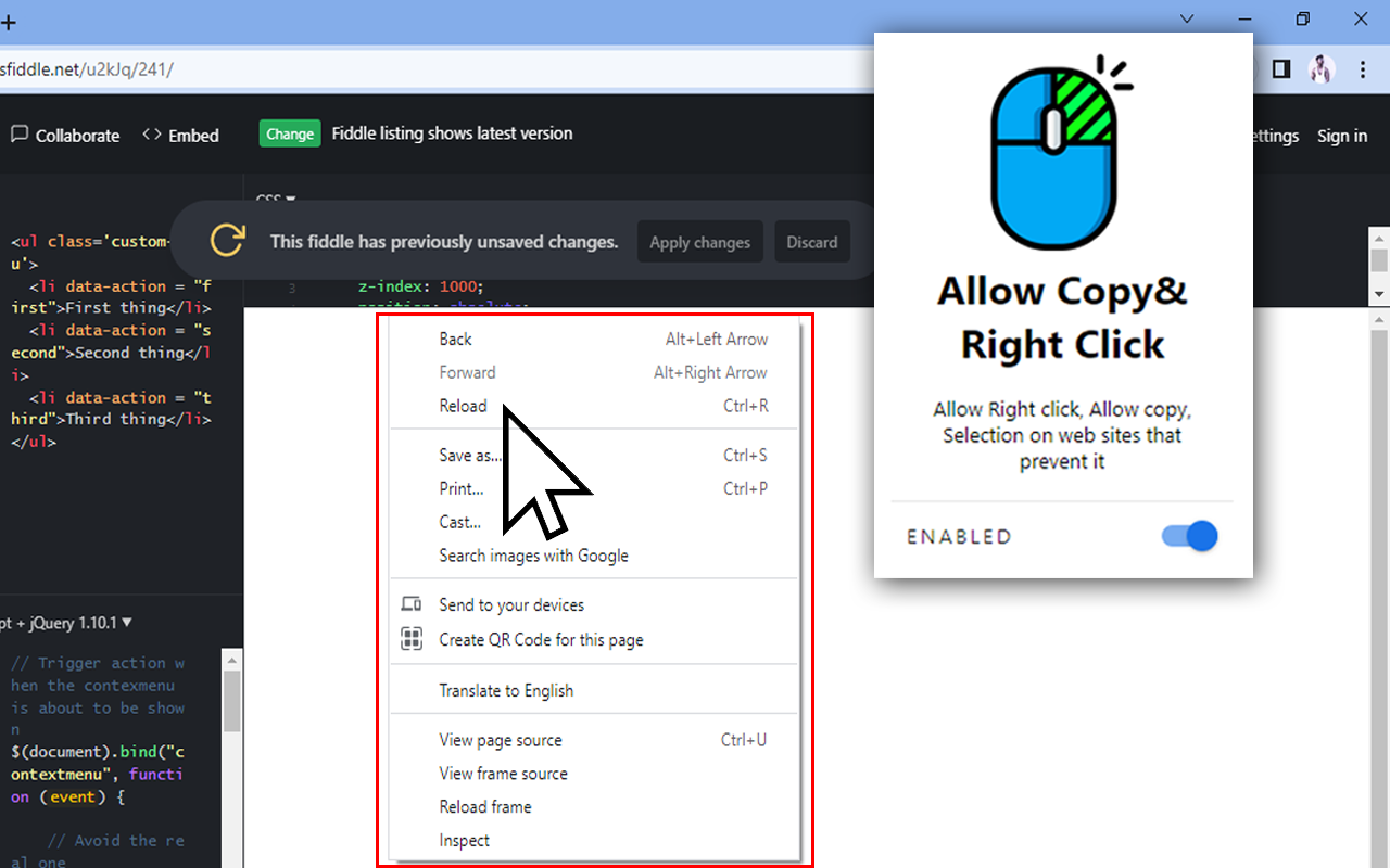 Allow Copy& Right Click截图2