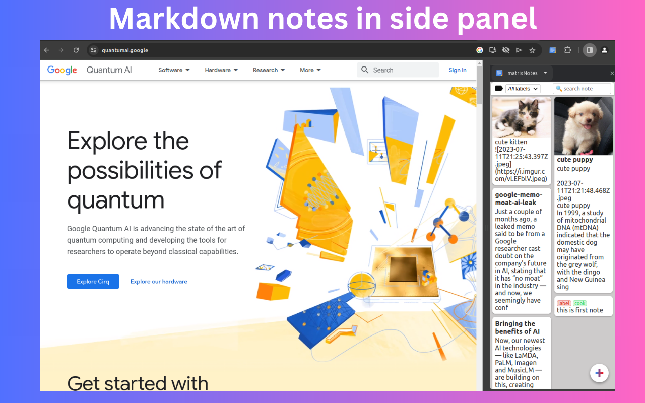 matrixNote - notes in side panel截图3