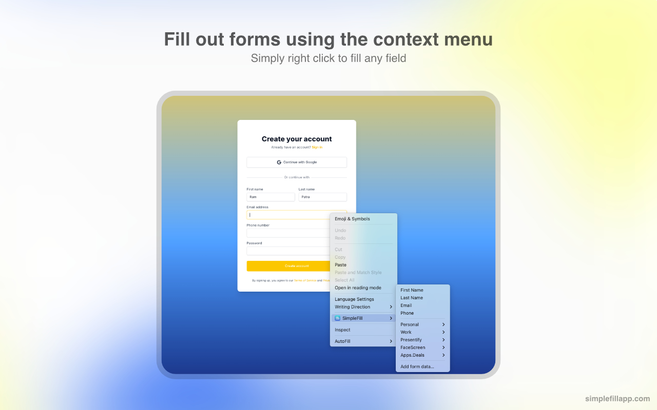 SimpleFill - Autofill Forms截图3