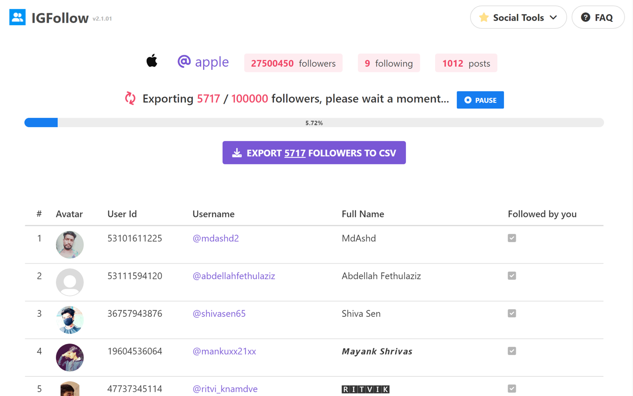 IGFollow - Follower Export Tool截图2