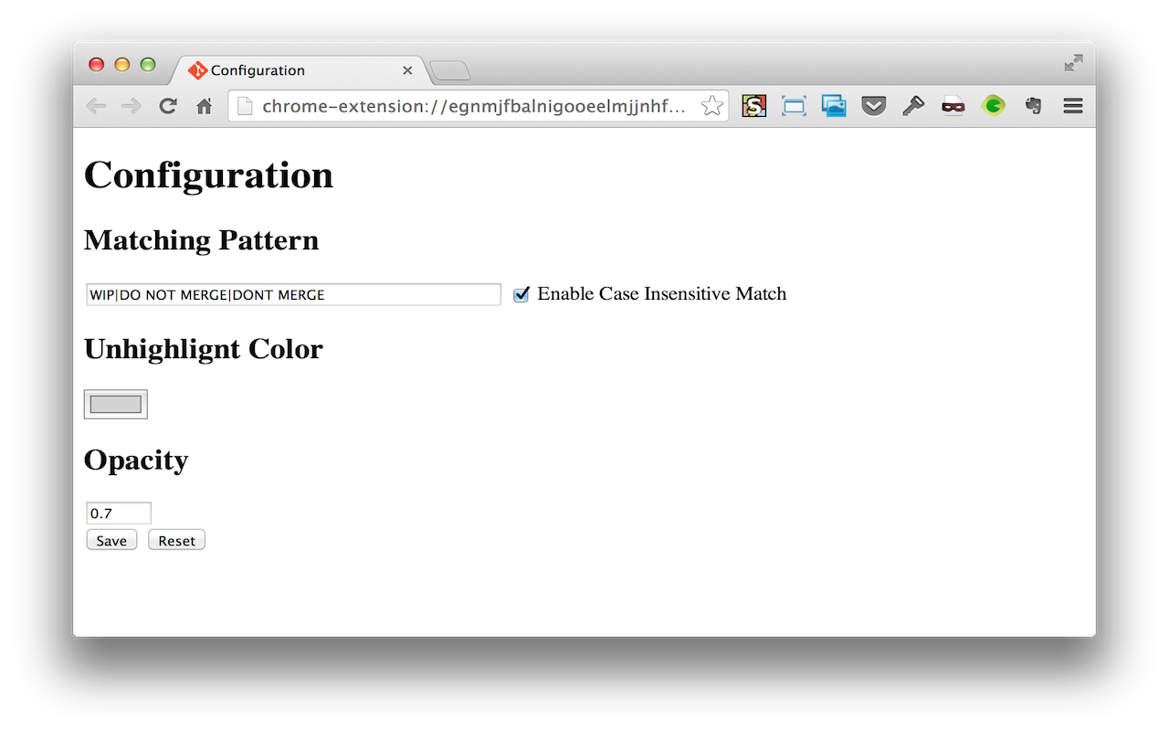 WIP Pull Request Unhighlignter for GitHub截图2