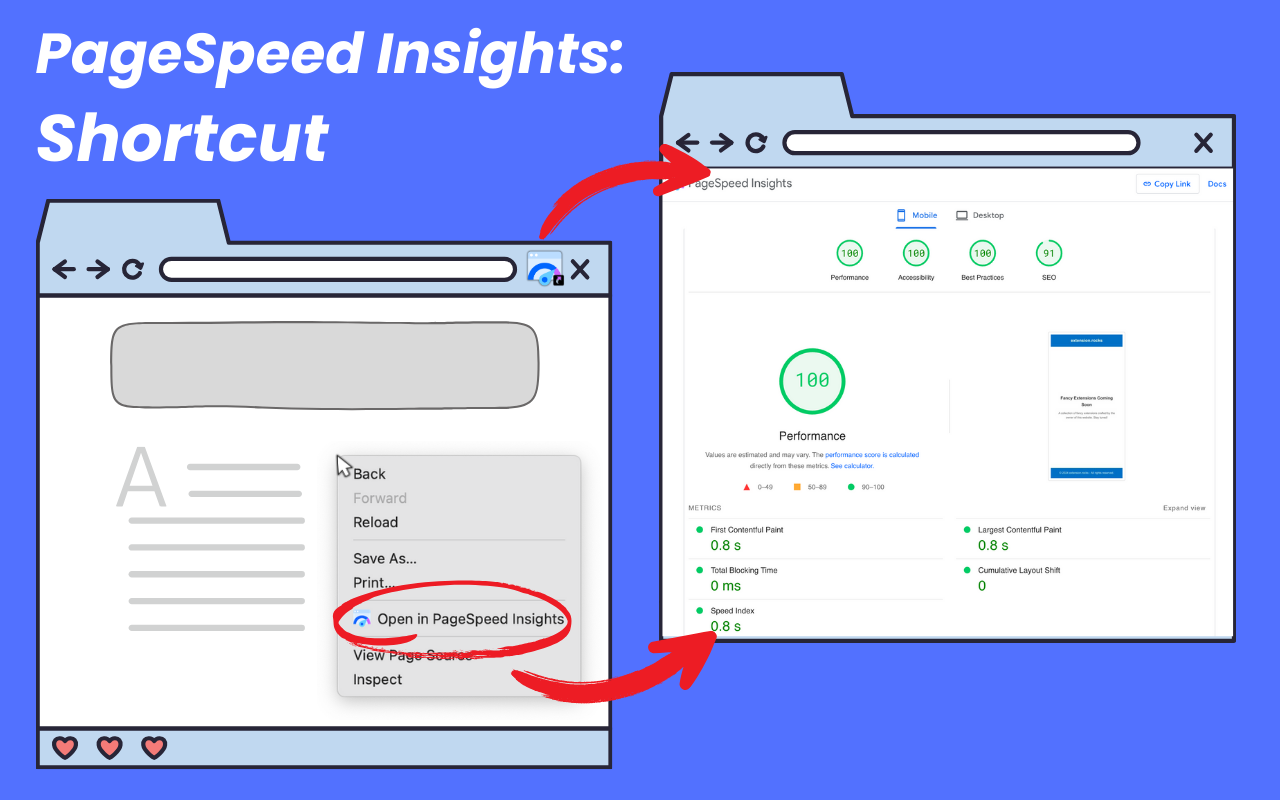 Google PageSpeed Insights 快捷方式和报告历史记录器截图3