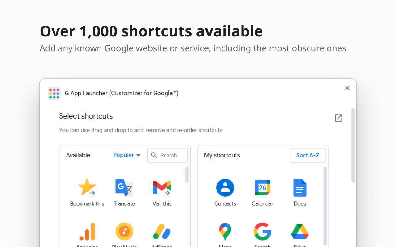 G App Launcher (Shortcuts for Google™)截图4